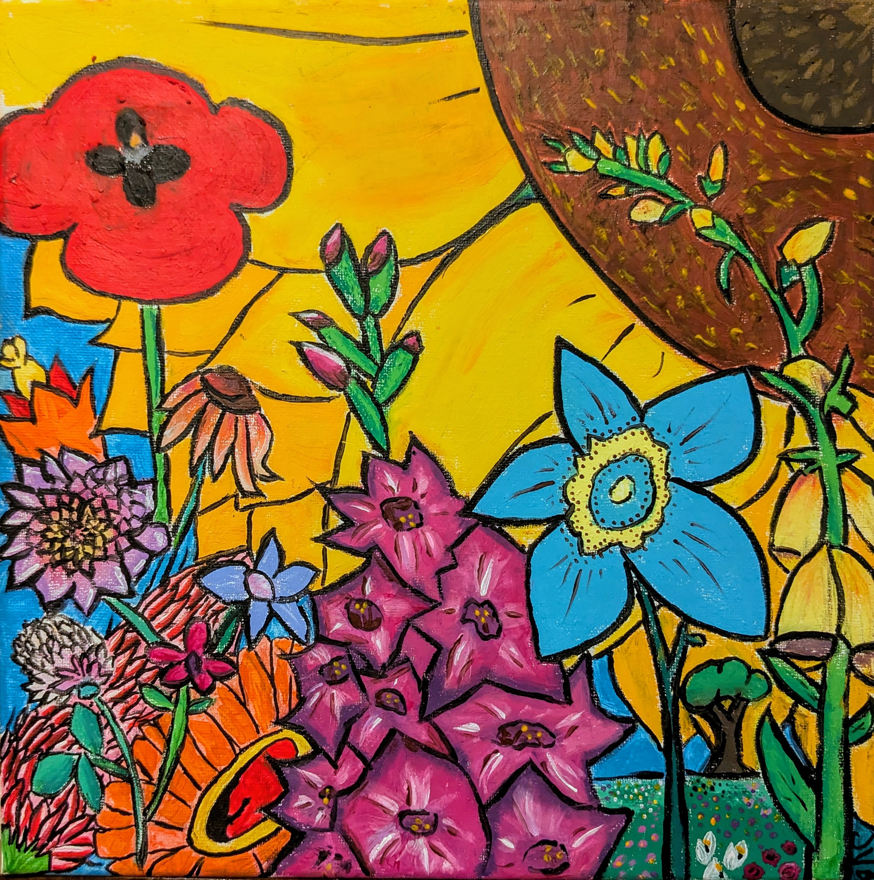 S brightly colored painting of flowerspainting by Jodi VanDerVon